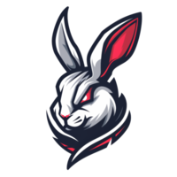 Intense rabbit mascot with a fierce look png