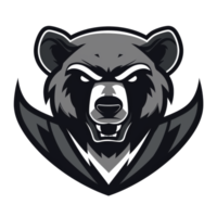 Intimidating bear mascot with a fierce gaze png