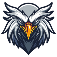 Intense eagle emblem with a fierce gaze png