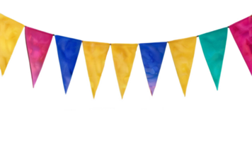 Carnival festive colorful flag garlands illustration to decoration party on transparent background png