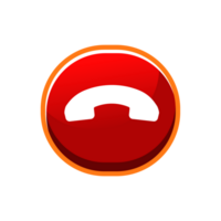 Red decline call icon . decline phone call button. png