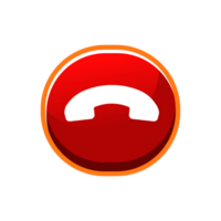 Red decline call icon . decline phone call button. png