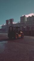 Forklift at Work in Industrial Area During Dusk video