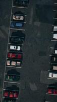 Aerial View of a Parking Lot With Parked Cars video