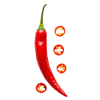 red hot chili pepper with slices of chili png