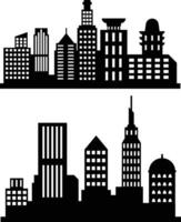 City Buildings Silhouette Background Illustration vector