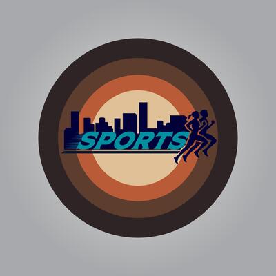 running sport logo graphic illustration on background