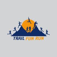 Trail run marathon logo graphic illustration on background vector