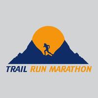 Trail run marathon logo graphic illustration on background vector