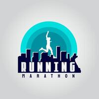 corriendo logo gráfico ilustración en antecedentes vector