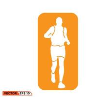 Running logo graphic illustration on background vector