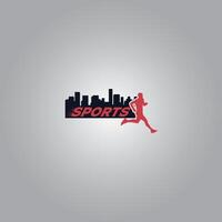running sport logo graphic illustration on background vector