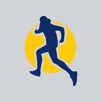 Trail run marathon logo graphic illustration on background vector