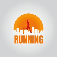 Running logo graphic illustration on background vector