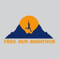 Trail run marathon logo graphic illustration on background vector