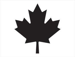 Canadian maple leaf silhouette on white background vector