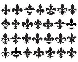 Fleur de lis silhouette on white background vector