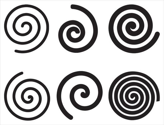 Spiral silhouette on white background
