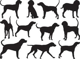 Treeing walker silhouette on white background vector