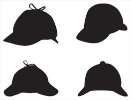 Detective hats silhouette on white background vector