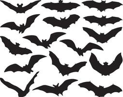 murciélagos silueta en blanco antecedentes vector