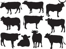 Cow silhouette on white background vector