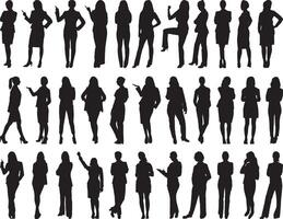 Business women silhouette on white background vector
