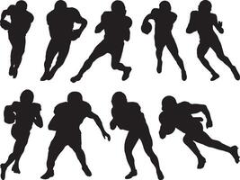 American football players silhouette vector