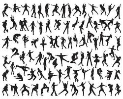 Dancers silhouette on white background vector