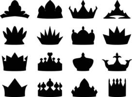 Crowns silhouette on white background vector