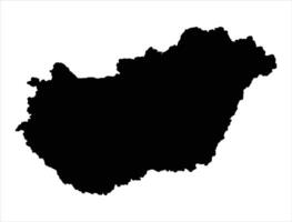Hungary map silhouette on white background vector