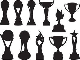 Trophies silhouette on white background vector