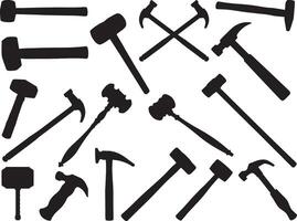 Hammers silhouette on white background vector