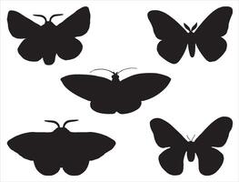 Moth silhouette on white background vector