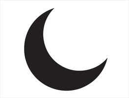 Crescent moon silhouette on white background vector
