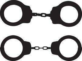 Handcuff silhouette on white background vector