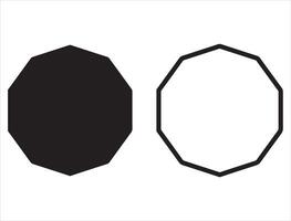 Decagon icon silhouette on white background vector