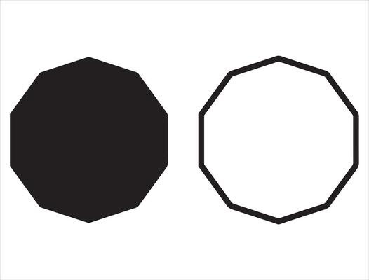 Decagon icon silhouette on white background