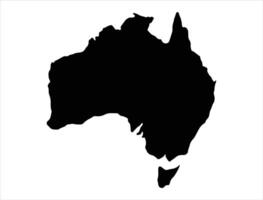 Australia mapa silueta en blanco antecedentes vector