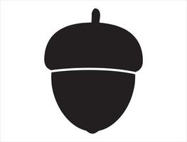 Acorn silhouette on white background vector