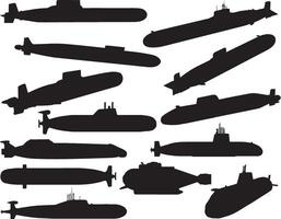 Submarine silhouette on white background vector