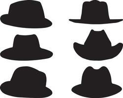 Fedora silhouette on white background vector