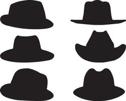 fedora silueta en blanco antecedentes vector