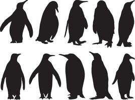 pingüino silueta en blanco antecedentes vector