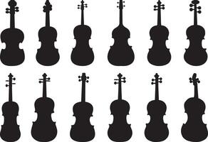 violín silueta en blanco fondo vector