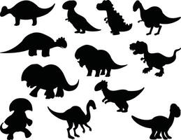 Dinosaur silhouette on white background vector