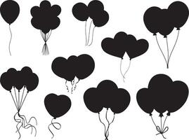 Balloons silhouette on white background vector