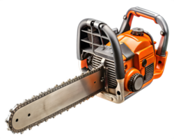 An Orange Colored Chainsaw png