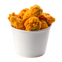 crocante frito frango dentro branco balde png