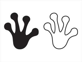 Frog feet silhouette on white background vector